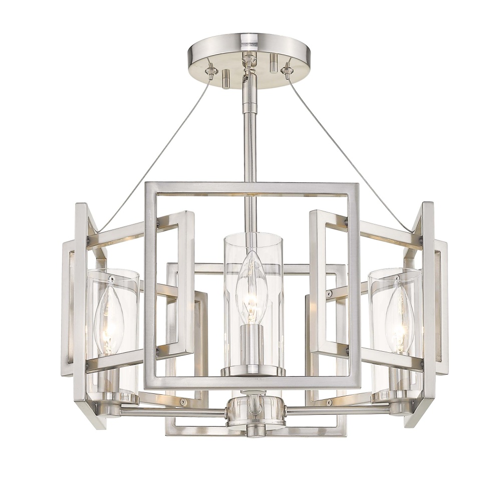 Golden Lighting Marco 4-light Semi-Flush Mount in Pewter